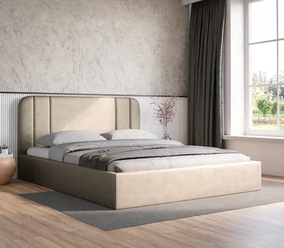 Obrázek produktu pro ADIDAR Fabi čalouněná postel 160x200cm dvoulůžko kovový - dřevěný rám s hydraulickým dodáním krémová postel Amor Velvet 4323