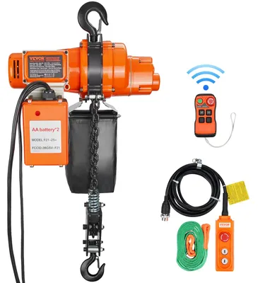 Image de Palan électrique à chaîne VEVOR, capacité de charge de 998 kg, hauteur de levage de 6 m, 11 500 tr/min, palan avec chaîne, télécommande sans fil de 100 m et filaire de 4,5 m, treuil pour garage, atelier et maison