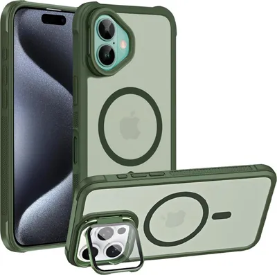 Immagine prodotto di Custodia protettiva per iPhone 16 Plus, compatibile con il supporto in vetro di protezione per fotocamera pieghevole MagSafe