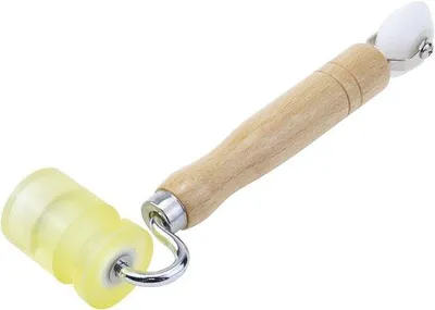 Produktbild von Famanu Nahtroller für Tapeten mit Doppelrolle und Holzgriff - 235 mm