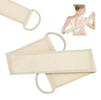 Image de Éponge végétale loofah, lavable, avec manche en coton, 1 pièce