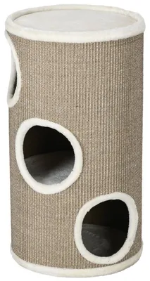 Image de Arbre à gratter pour chats avec 3 cachettes et en sisal | Couleur : Marron | Dimensions : 38x38x70 cm