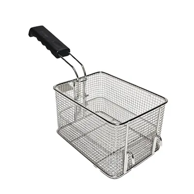 Produktbild von Fritteusenkorb Frittierkorb Ersatzkorb Edelstahl mit abnehmbarem Griff 16x22x12cm