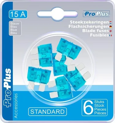 Immagine prodotto di Fusibili lamellari standard 15A blu 6 pezzi in blister