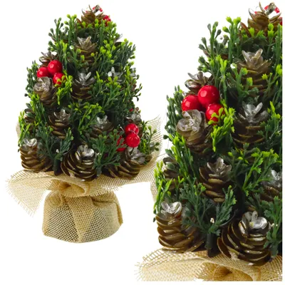 Imagen del producto de Decoraciones artificiales decorativas del serbal rojo de los conos del árbol de navidad 17x10cm
