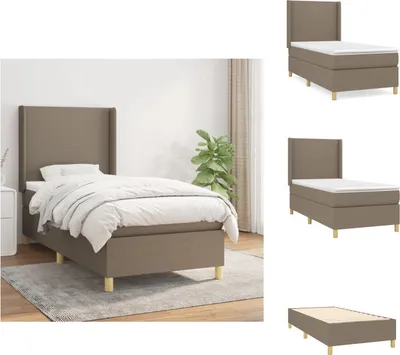 Produktbild von vidaXL Boxspringbett mit Matratze Taupe 100x200 cm Stoff -  Betten & Bettgestelle