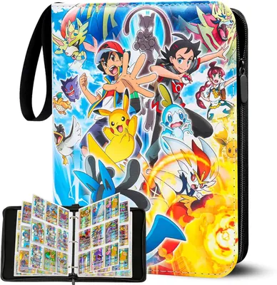 Produktbild von Sammelalbum für Pokemon Karten, 50 Seiten 900 Karten Kapazität Sammelkarten Album Sammelmappe Karten Ordner Heft, Tragbar Wasserdicht PolyurethanMaterial