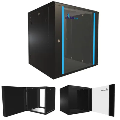 Imagen del producto de Extralink Armario Rack de 19 Pulgadas 12U, 600 × 600 mm, Negro, Doble Sección, para Equipos de Red y Telecomunicaciones