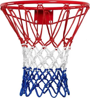 Immagine prodotto di Rete da basket professionale, resistente alle intemperie, con 12 anelli, rosso/bianco/blu