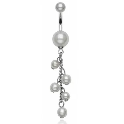 Produktbild von Taffstyle Bauchnabelpiercing Bauchnabelpiercing Perlen Kugel Design Anhänger, Weiß