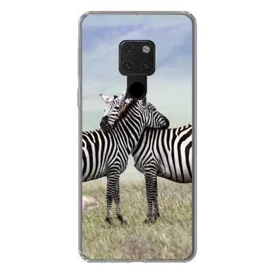 Produktbild von MuchoWow® Handyhülle Schutzhülle Hülle für Huawei P40 Lite Zebras - Gras - Schwarz - Weiß Silikon Softcase Handy Hülle - Handy