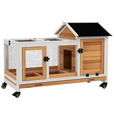 Produktbild von Kleintierstall Zwergkaninchen mobiler Kaninchenstall Meerschweinchen 108 cm