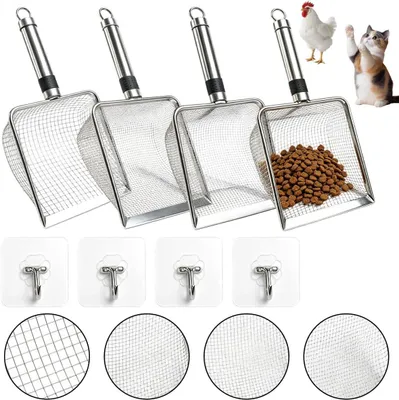 Imagen del producto de Juego de tamices para jardín, de 4 piezas, grande, resistente, para cribar tierra