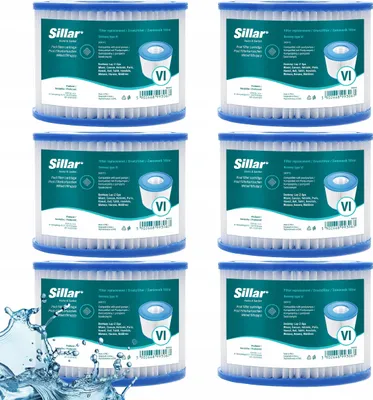 Obrázok produktu pre Sillar, 6 ks bazénových filtrov pre filtračné čerpadlo – náhradné diely Bestway Type VI 60311
