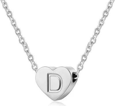 Produktbild von AFSTALR Silber Damen Halskette mit Buchstabenherzanänger - Initialschmuck, Geschenk für Frauen, Mädchen