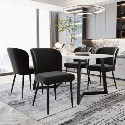 Image de Ensemble de table et chaises - Coin repas - Table de cuisine - Ensemble de salle à manger - Ensemble de chaises - Table ronde compacte en MDF