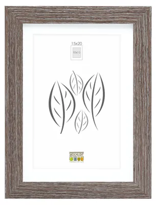 Fotolijst 15x20 cm, grau Holz, mit Passepartout, MDF