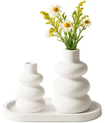 Produktbild von 3er Set Silikon Gießformen Vase mit Tablett für Epoxidharz Gips DIY Blumenvasen Dekoration