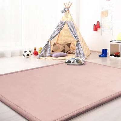 Produktbild von TT Home Krabbelmatte Babyzimmer Teppich Spielmatte Kinder Unifarben Rutschfest Flauschig Größe 120x160 cm