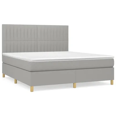 Obrázok produktu pre vidaXL Boxspring posteľ s matracom Svetlo šedá 160x200 cm Látka