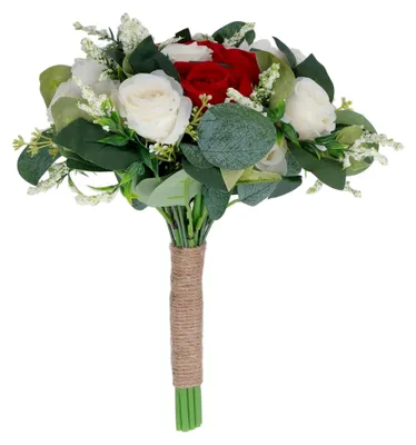 Produktbild von Künstlicher Hochzeitstrauß aus Blumen für Hochzeitsfeiern, Jubiläen und Partys, Größe 24 x 27 cm