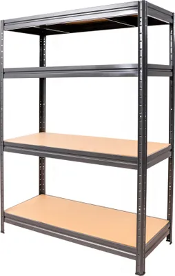 Produktbild von STIER Schwerlast-Fachbodenregal, maximale Fachlast 500kg, HxBxT 1770x1800x600 mm, Lagerregal, Werkstattregal, Werkzeugregal, Kellerregal, Steckregal, stabiles Stahlgestell, einfach zu montieren