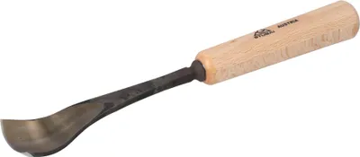 Produktbild von STUBAI Stemmeisen Stechbeitel Serie 52 - Form 28 | Gekröpftes Hohleisen 40 mm, mit Holzgriff, für Figurenarbeiten, Kerb- und Reliefschnitzarbeiten, zur präzisen Bearbeitung von Holz