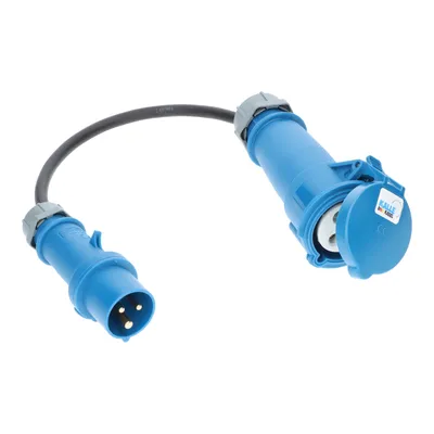 Produktbild von KALLE DAS KABEL CEE Adapterkabel 0,5 Meter H07RN-F 3G 2,5 mm² 230V 16A auf CEE 230V 32A Schutzart IP44 Adapterleitung Verlängerung Stromkabel