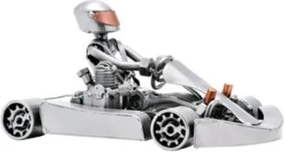 Produktbild von Handgefertigte Metallfigur Go-Kart aus Stahl und Kupfer