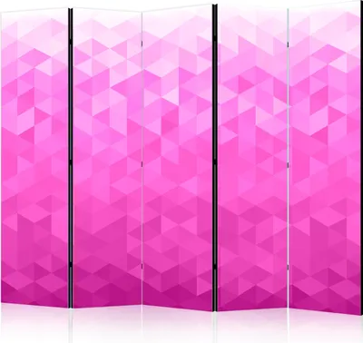 Produktbild von 5-teiliger Einseitiger Vlies Paravent - PInk pixel II 225x172 cm Muster f-C-0387-z-c