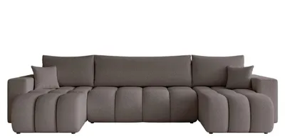 Produktbild von Ecksofa in U-Form Liverno U mit Schlaffunktion Centaur 15 Dunkelgrau Boucle Bettkasten