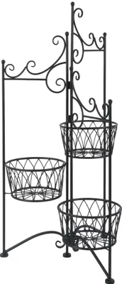 Produktbild von Esschert Design Pflanzständer für 3 Töpfe faltbar; BPH97; 48,9x43,5x97,8cm