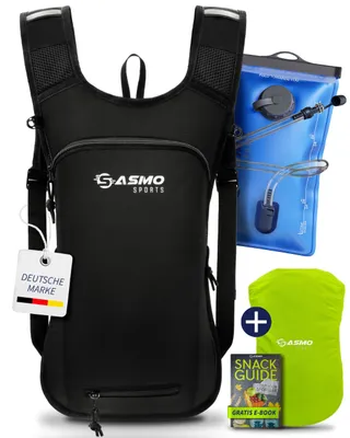 Produktbild von SASMO® Fahrradrucksack klein 6L mit Trinkblase (Schwarz) - Thermofach & Helmnetz | MTB Rucksack & Skirucksack - Ultraleicht 350g | Fahrrad Rucksack
