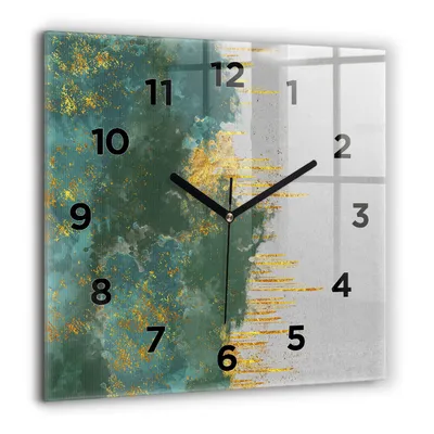 Produktbild von Wallfluent Große Wanduhr – Stilles Quarzuhrwerk - Uhr Dekoration Wohnzimmer Schlafzimmer Küche - Zifferblatt - schwarze Zeiger - 60 cm - Dekoratives Muster