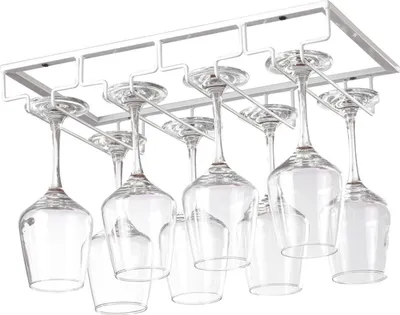 Image de Porte-verres à vin Métal Porte-verres Pour bar de maison Cuisine Bar 4 rangs