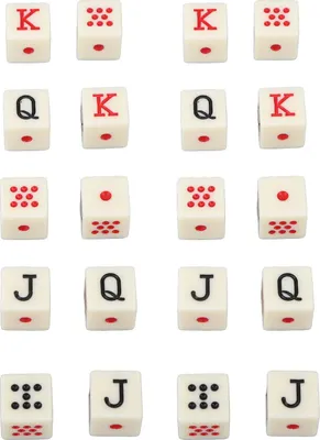 Zdjęcie produktu dla 20 sztuk hiszpańskich kości pokerowych 6-kątnych JQK Plastikowy zestaw do gry stołowej żółty
