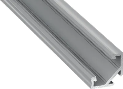 Produktbild von LED Aluminium Profil Leiste Silber | Typ C Neigungswinkel 45° | Mit Endkappe und Halterung | Gefroren Abdeckung | 1m