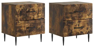 Produktbild von Nachttisch 2 pcs Geräucherte Eiche 43 x 34,5 x 47,5 cm