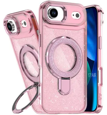 Image de Coque pour iPhone Air, Protection Antichoc PC Silicone avec Cercle Magnétique - Rose