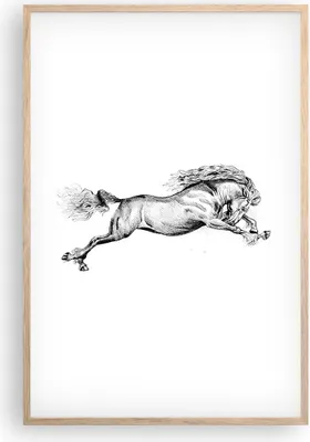 Produktbild von Gerahmtes Poster - Rahmen in heller Eiche - Pferd Zeichnung Bleistift - 61x91,5 cm - Wand Bild - Wanddeko - Wandbilder - Kunstposter - Wandposter - Bilderrahmen - Bilder - Kunstdruck - P2NPA61x91-4906