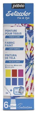 Textilfarbe Tie & Dye Set, 6 x 20 ml, für Stoffe