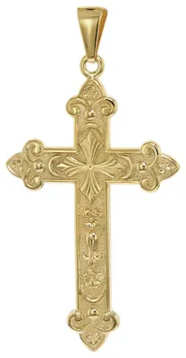 trendor 21660 Herren-Anhänger Orthodoxes Kreuz 925 Silber Vergoldet 54 x 29 mm 1