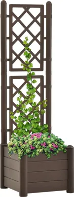 Obrázek produktu pro The Living Store Květináč s mříží 43x43x142 cm PP Mocha
