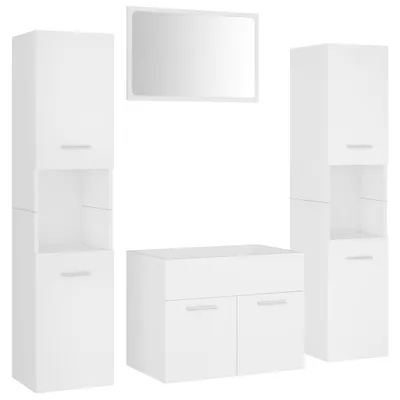 Produktbild von vidaXL Badmöbel-Set Weiß Holzwerkstoff