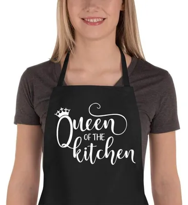 Productafbeelding van Schort voor dames, grappig design, "Koningin van de Keuken", one size, 70 x 80 cm
