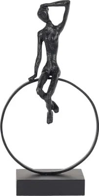 Produktbild von Rasteli Dekostatue "Lovely Lady" Metall Schwarz L 21 x B 13 x H 40 cm
