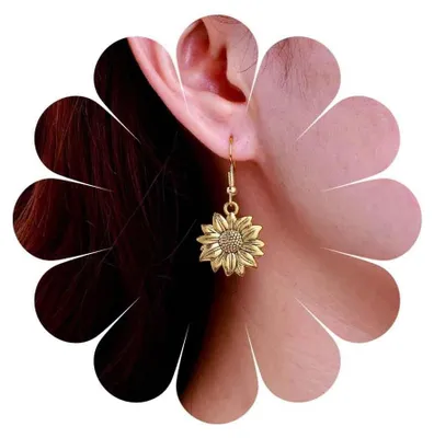 Produktbild von Vintage Sonnenblumen Ohrringe für einen Boho-Look