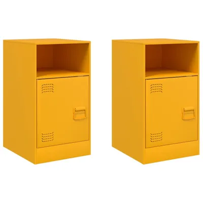 Immagine prodotto di Comodini 2 pz Giallo Senape 34,5x39x62 cm in Acciaio