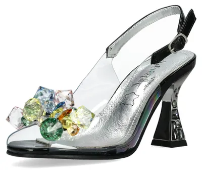 Produktbild von Misstyl by Laura Vita Damen Sandalette Dekorsteine transparent Metallic MYRIANO 16, Größe:40 EU, Farbe:Schwarz