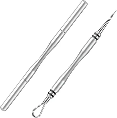 Imagen del producto de Extractor de espinillas de acero inoxidable, de 12,8 x 0,7 cm, con aguja fina, para la limpieza de la piel